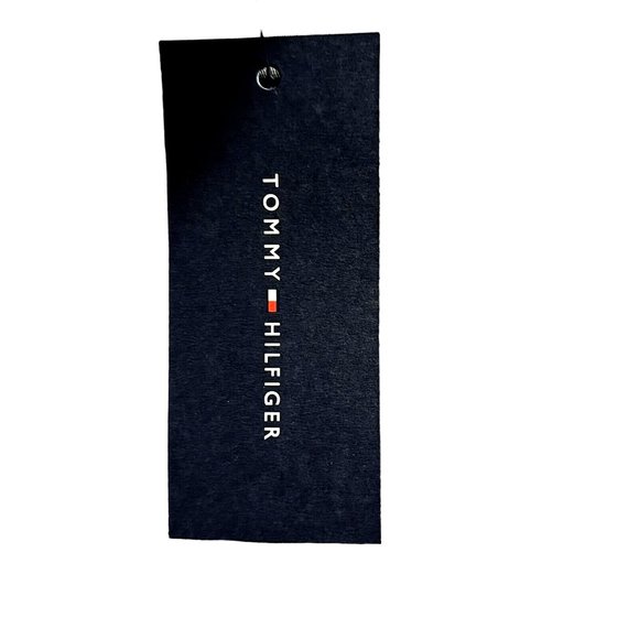 Tommy Hilfiger Mens Cotton T-Shirt Size L Tall Blue Short Sleeve Signatur Stripe - Picture 7 of 7